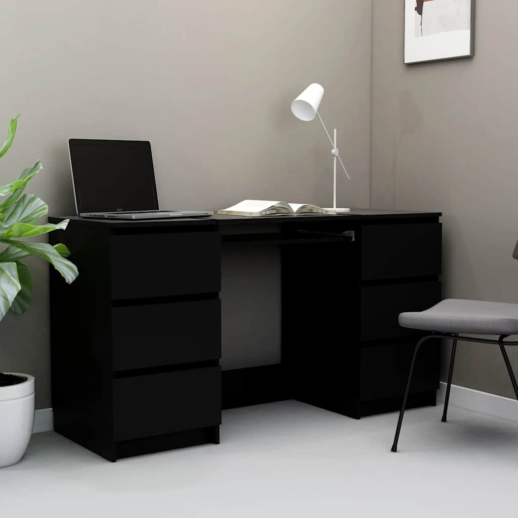 Escritorio de madera contrachapada blanco 140x50x77 cm