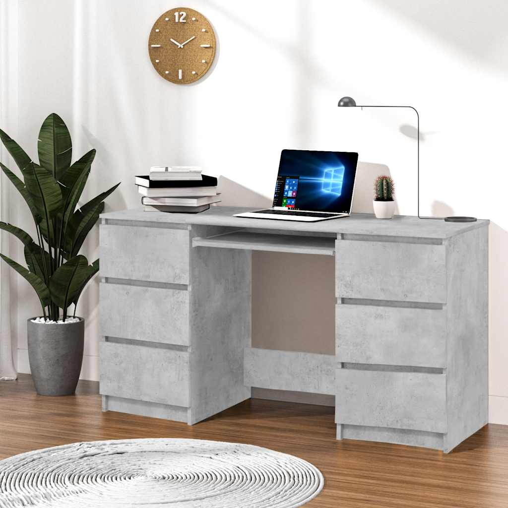 Escritorio de madera contrachapada blanco 140x50x77 cm
