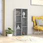 Estante de aglomerado cinzento 50x25x106 cm
