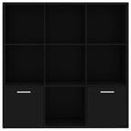 Estantería de madera contrachapada negro 98x30x98 cm