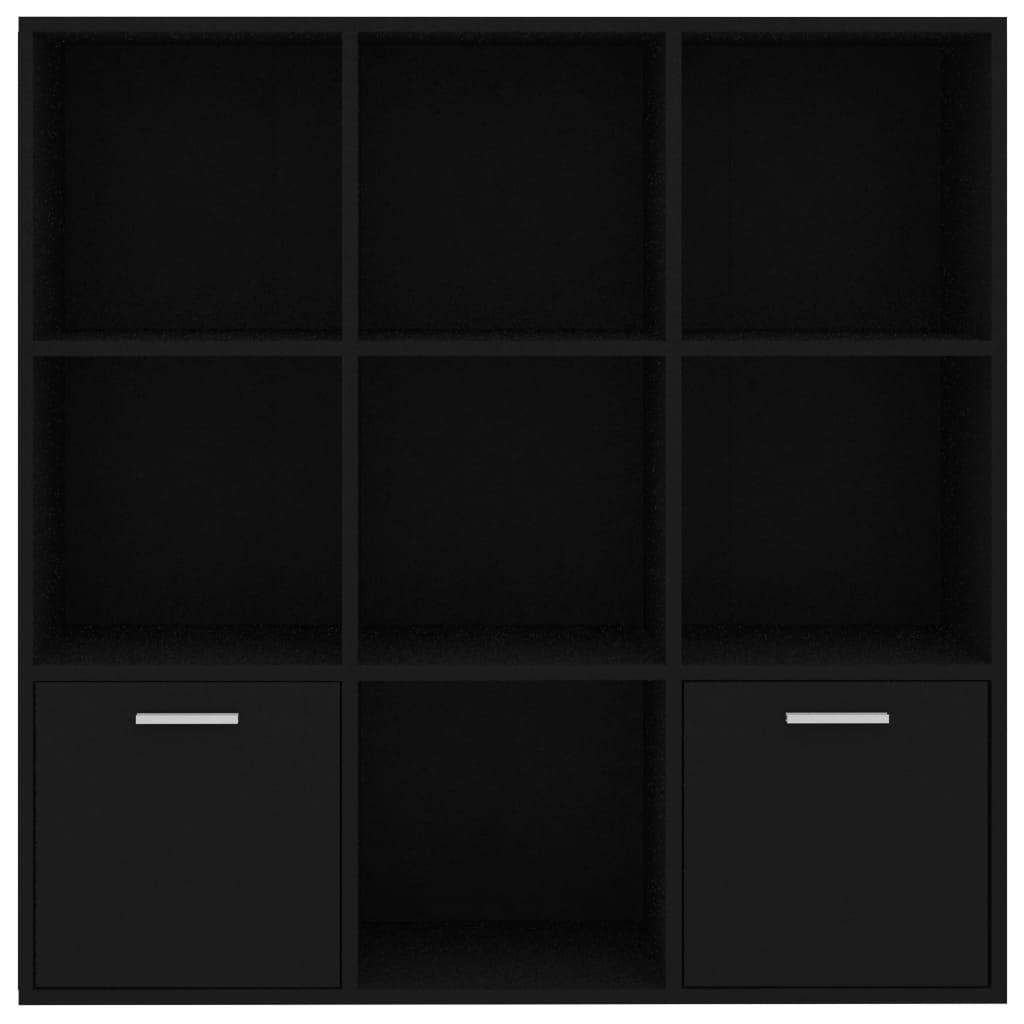 Estantería de madera contrachapada negro 98x30x98 cm