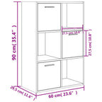 Armario almacenamiento madera contrachapada gris 60x29,5x90 cm