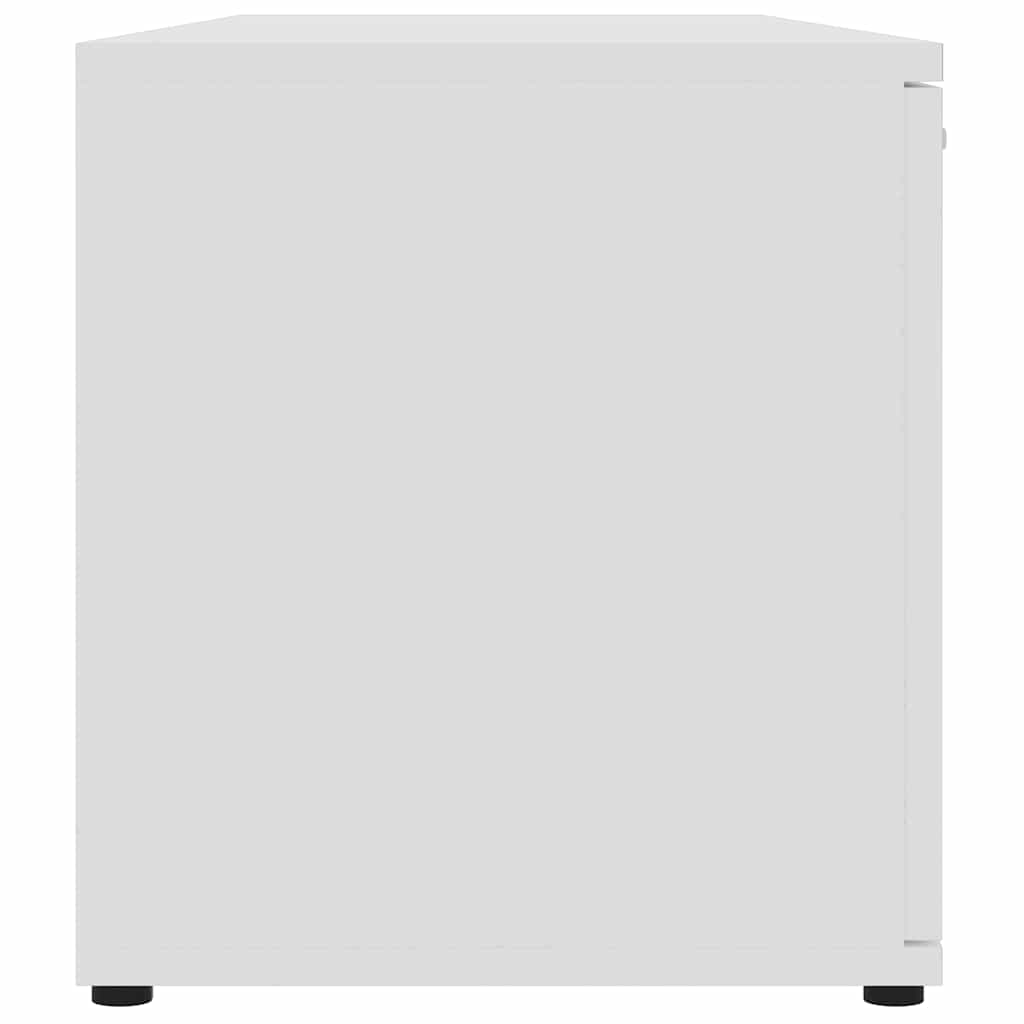 Mueble de TV madera contrachapada blanco 120x34x37 cm