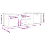 Mueble de TV madera contrachapada blanco 120x34x37 cm