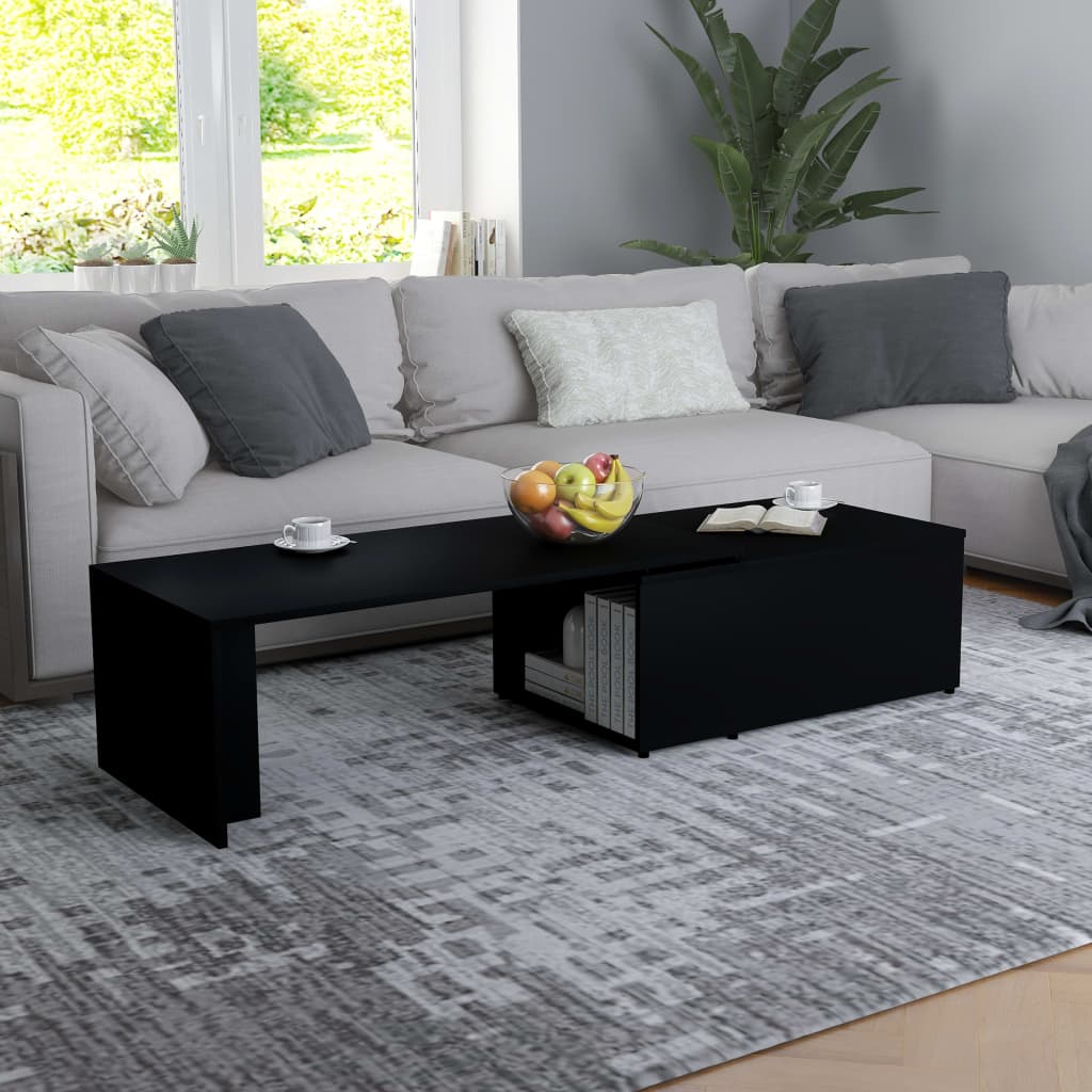 Mesa de centro madera contrachapada blanco 100x60x42 cm