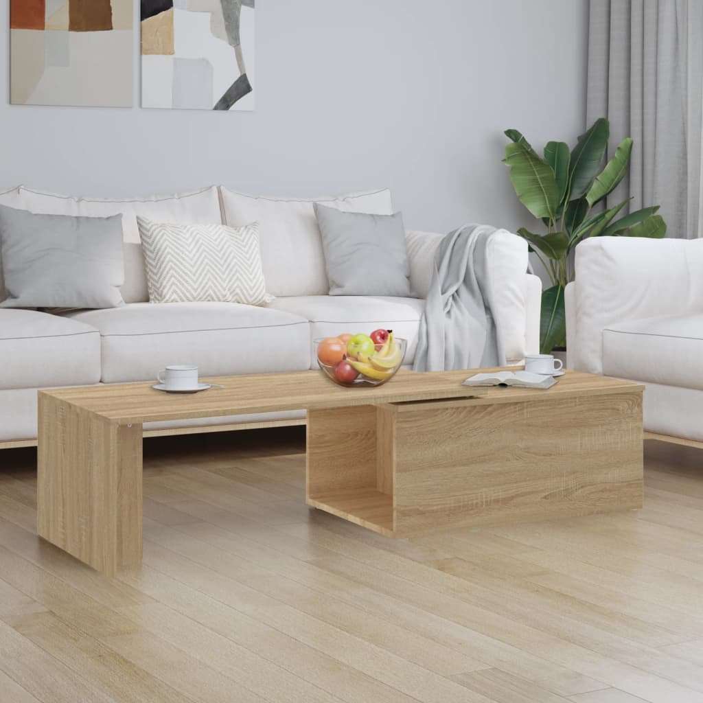Mesa de centro madera contrachapada blanco 100x60x42 cm