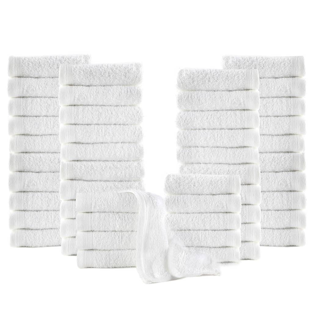 Toallas de cortesía 50 uds algodón blanco 350 g/m² 30x30 cm