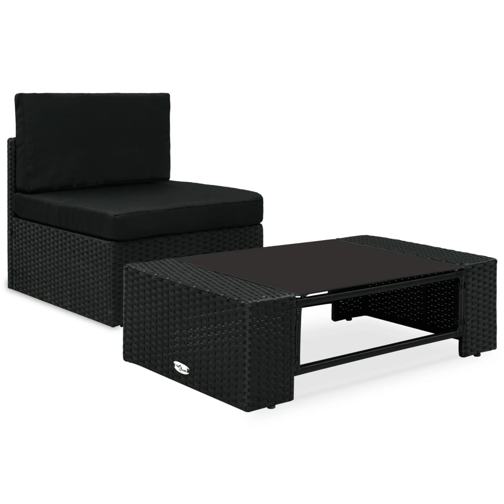 2-piece grey synthetic rattan garden furniture set