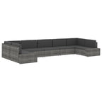 Juego de muebles de jardín 2 piezas ratán sintético gris