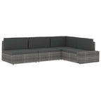 Juego de muebles de jardín 2 piezas ratán sintético gris