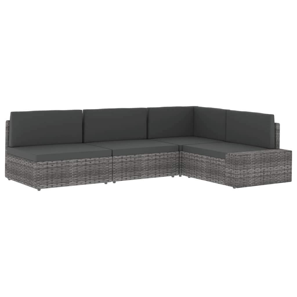 Juego de muebles de jardín 2 piezas ratán sintético gris