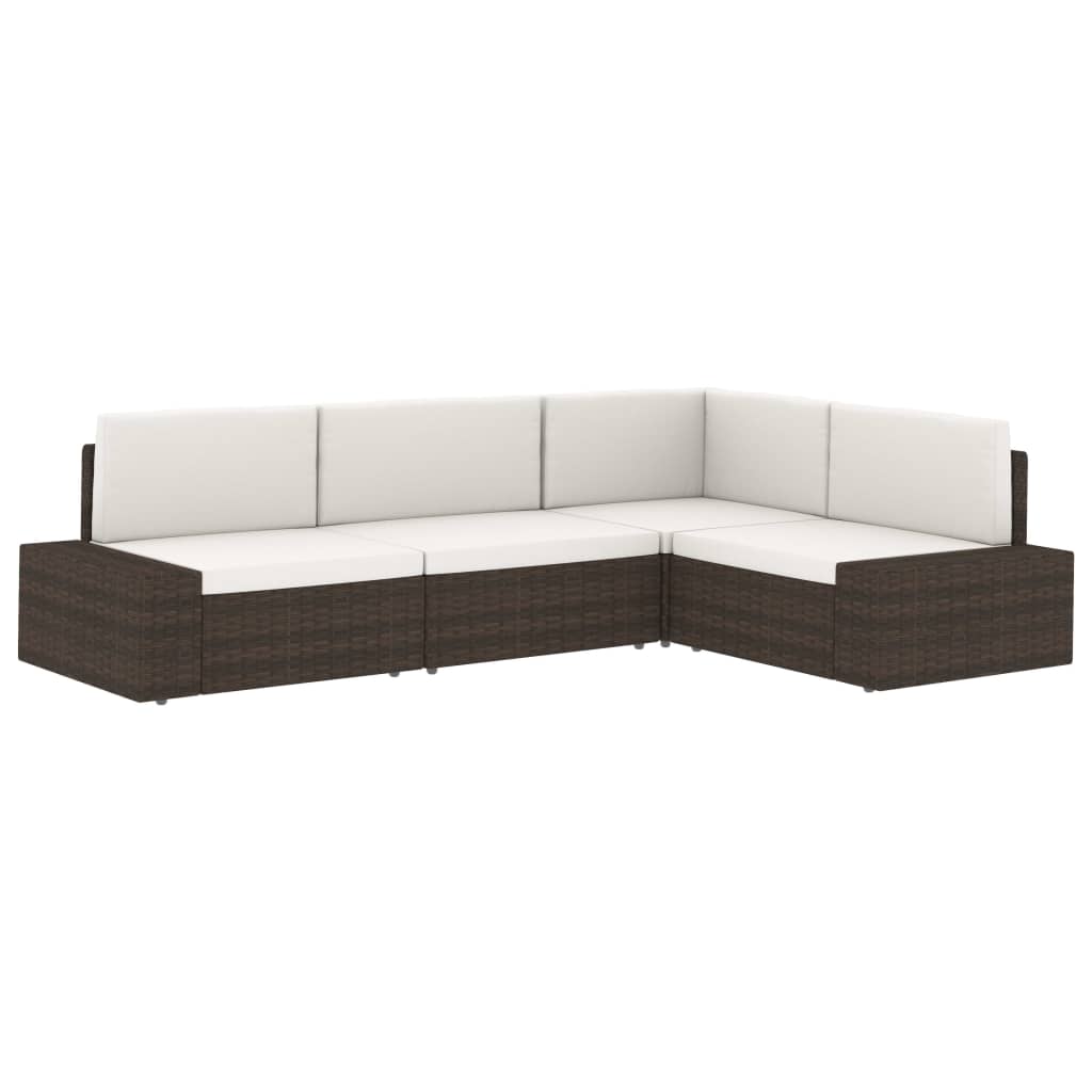 Juego de muebles de jardín 2 piezas ratán sintético gris