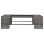 Juego de muebles de jardín 2 piezas ratán sintético gris