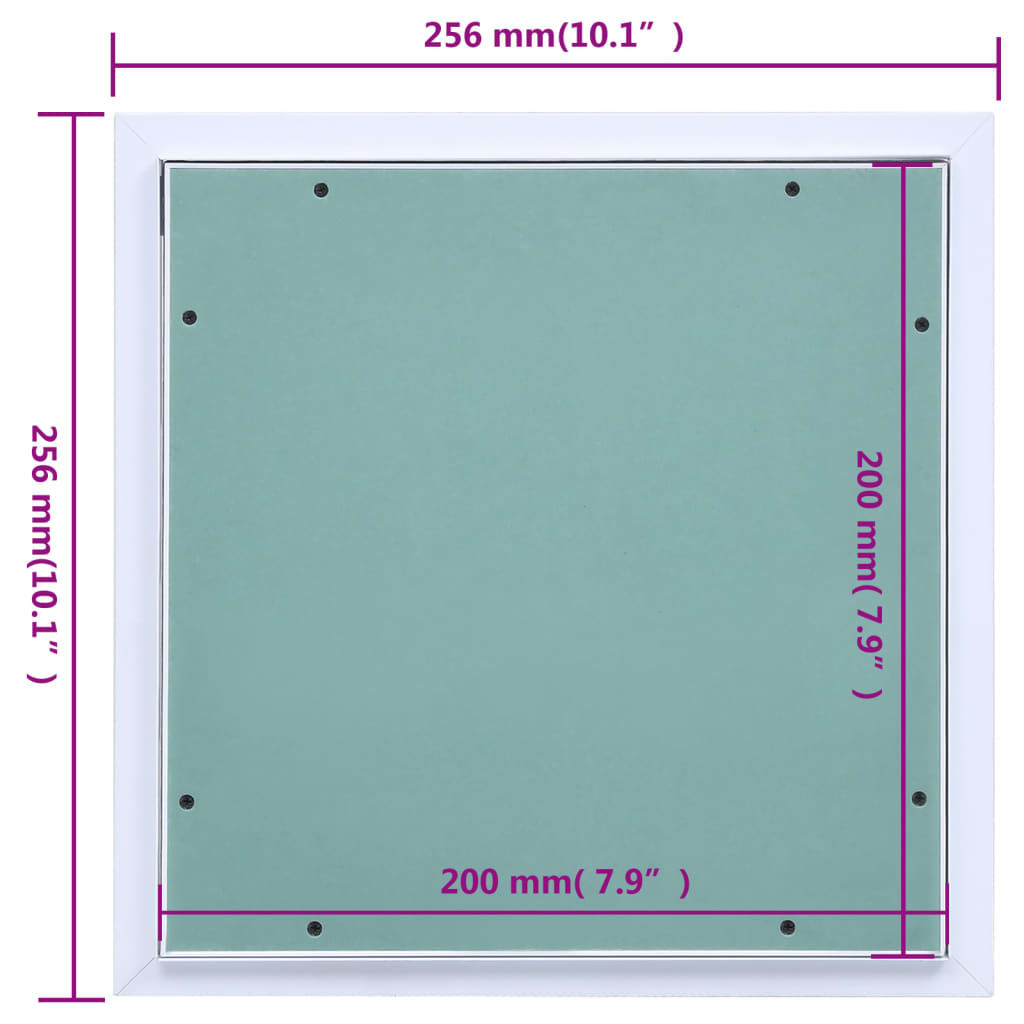 Panel de acceso marco de aluminio y placa de yeso 200x200 mm