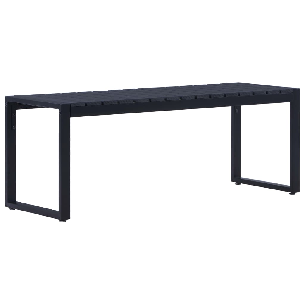 Garden bench PS slats black 120.5 cm