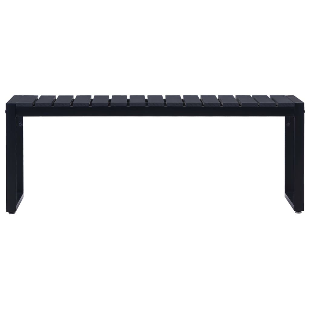 Banco de jardín tablero PS negro 120,5 cm