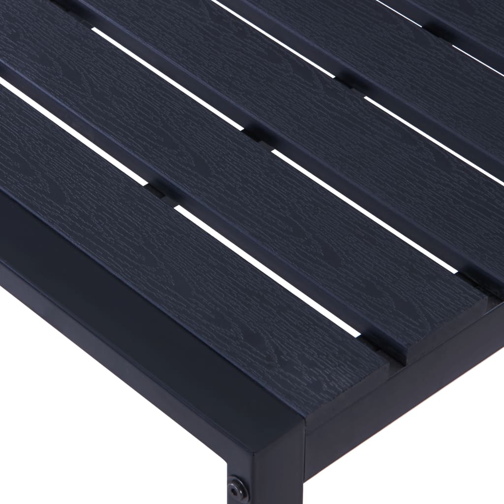 Banco de jardín tablero PS negro 120,5 cm