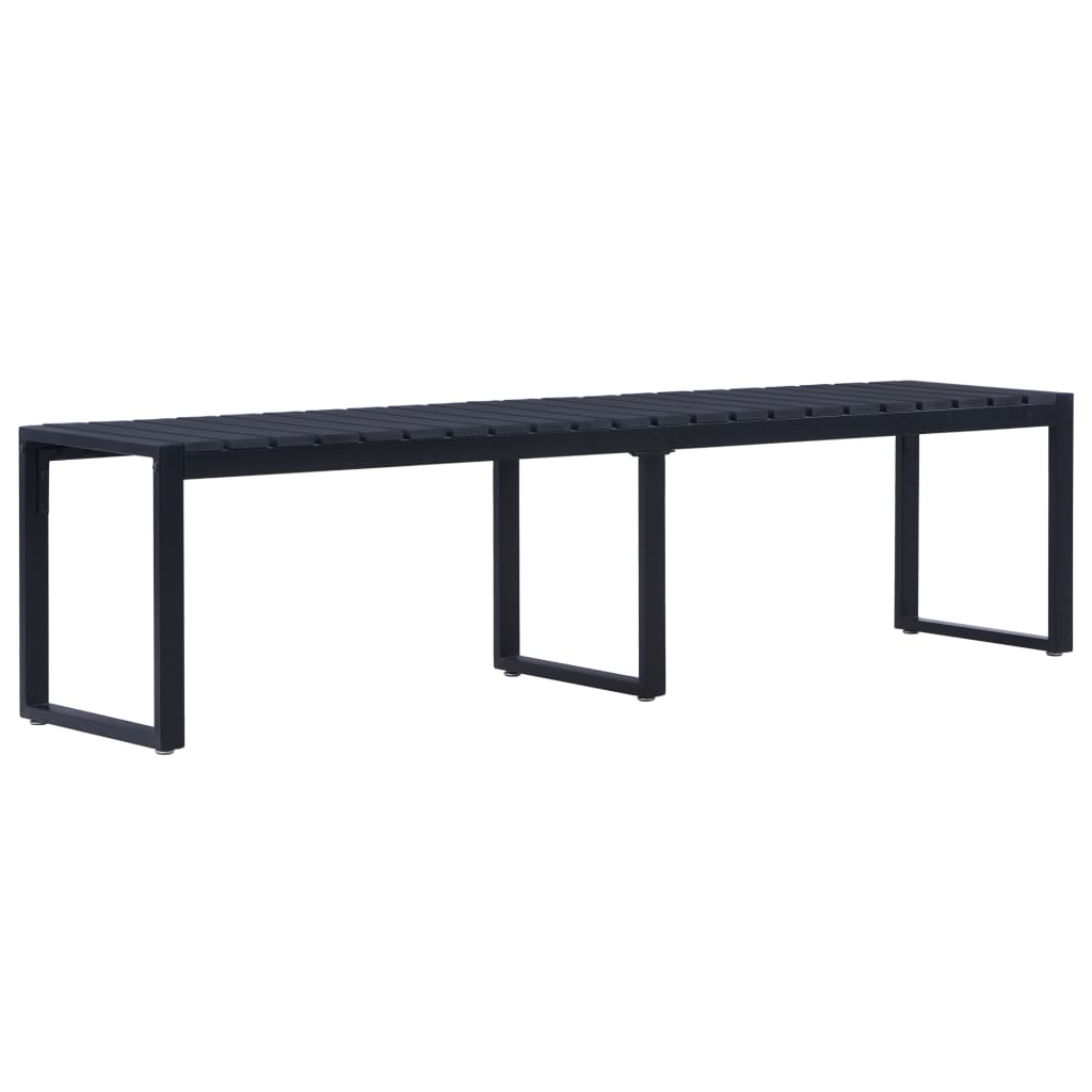 Garden bench PS slats black 120.5 cm