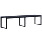 Banco de jardim com tábuas de PS preto 120,5 cm