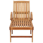Tumbonas 2 uds con mesa madera maciza de teca