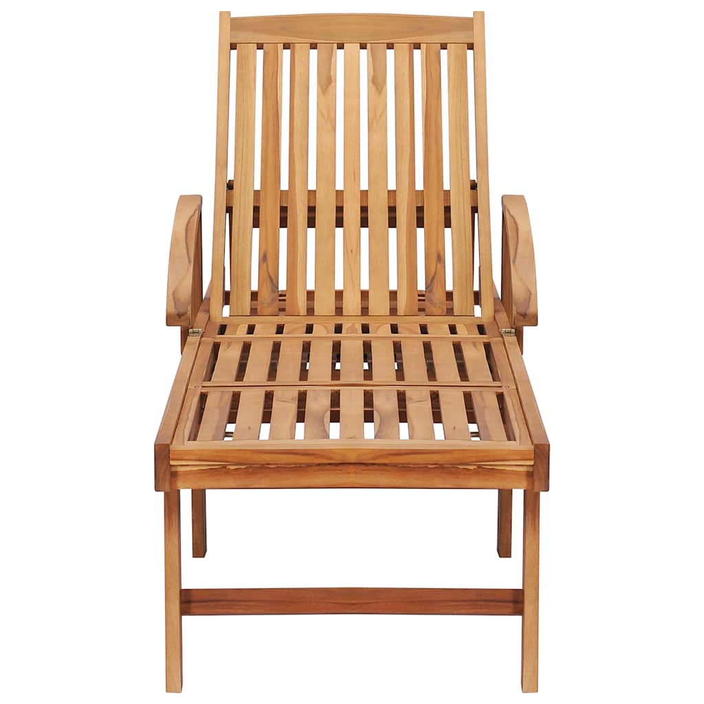 Tumbonas 2 uds con mesa madera maciza de teca