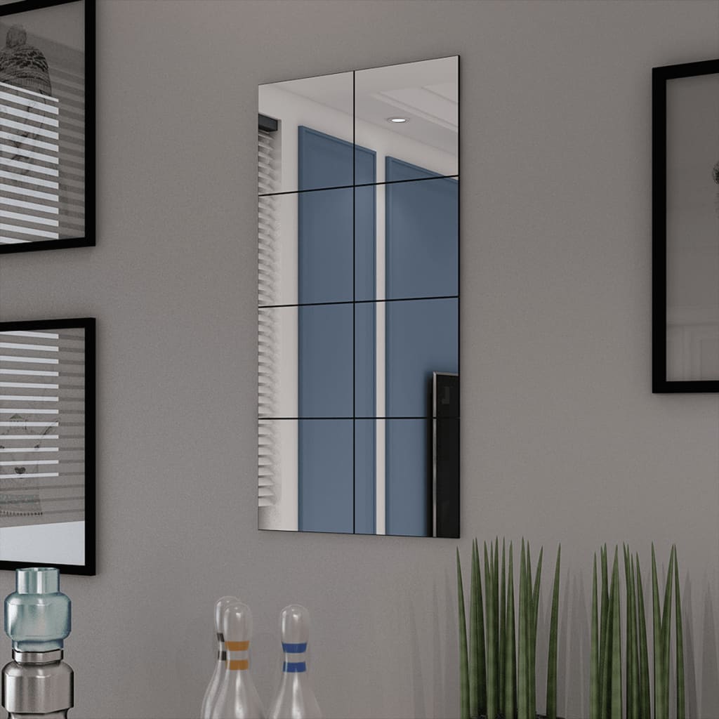 Azulejos de espejo sin marco vidrio 20,5 cm 16 unidades