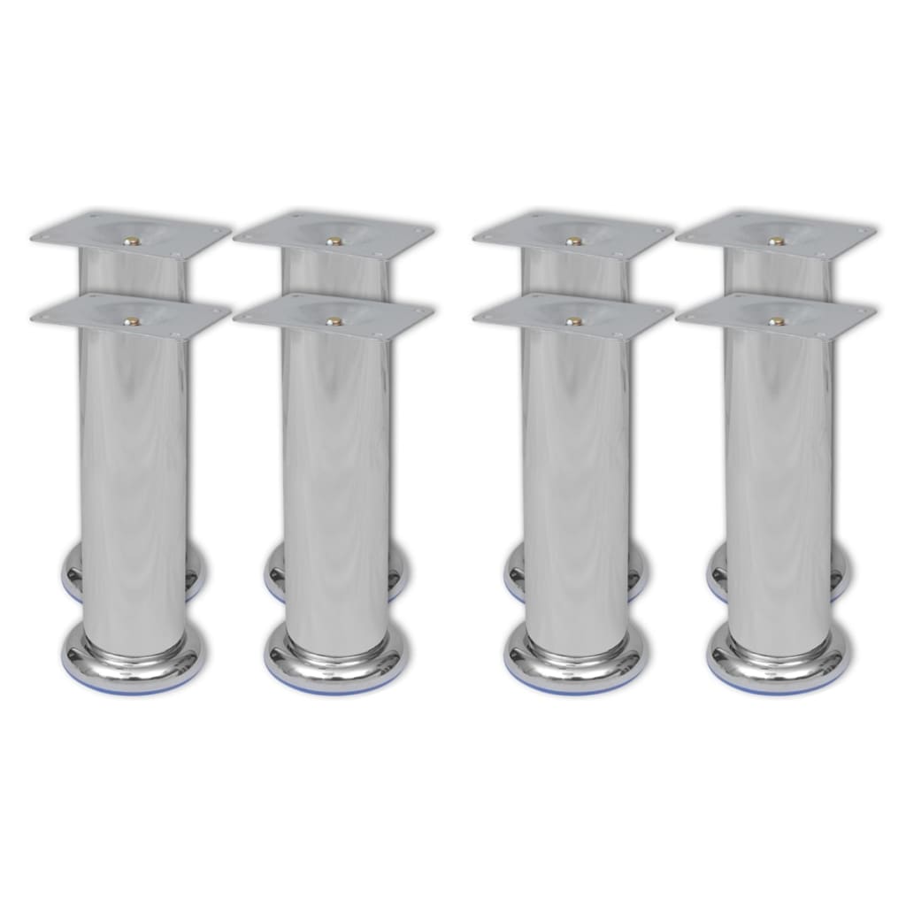 8x Patas de sofá redondas cromadas 120 mm