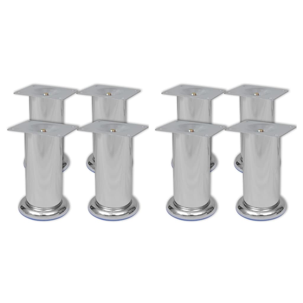 8x Patas de sofá redondas cromadas 120 mm