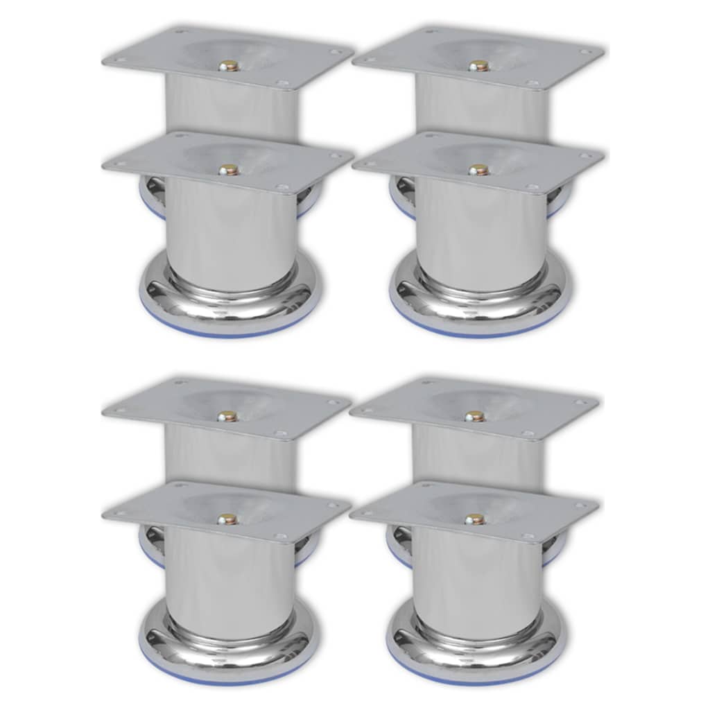8x Patas de sofá redondas cromadas 120 mm