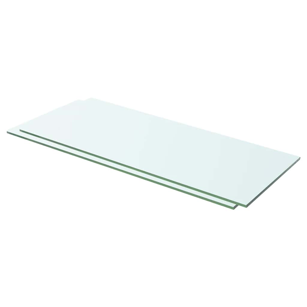 Estantes 2 unidades panel de vidrio transparente 100x12 cm