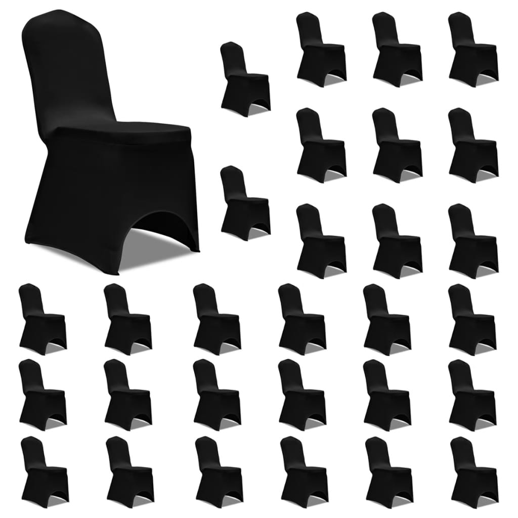 Funda de silla elástica 12 unidades blanca