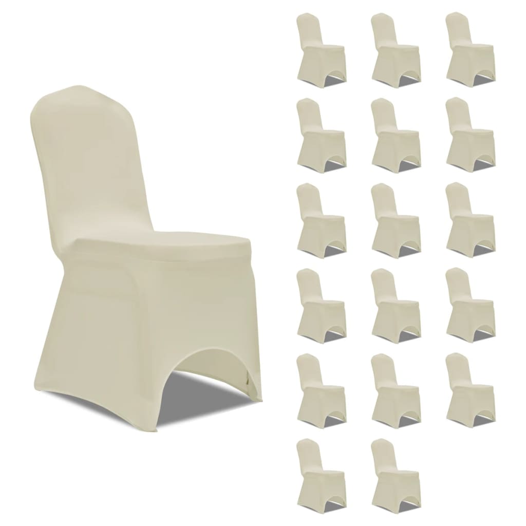 Funda de silla elástica 12 unidades blanca