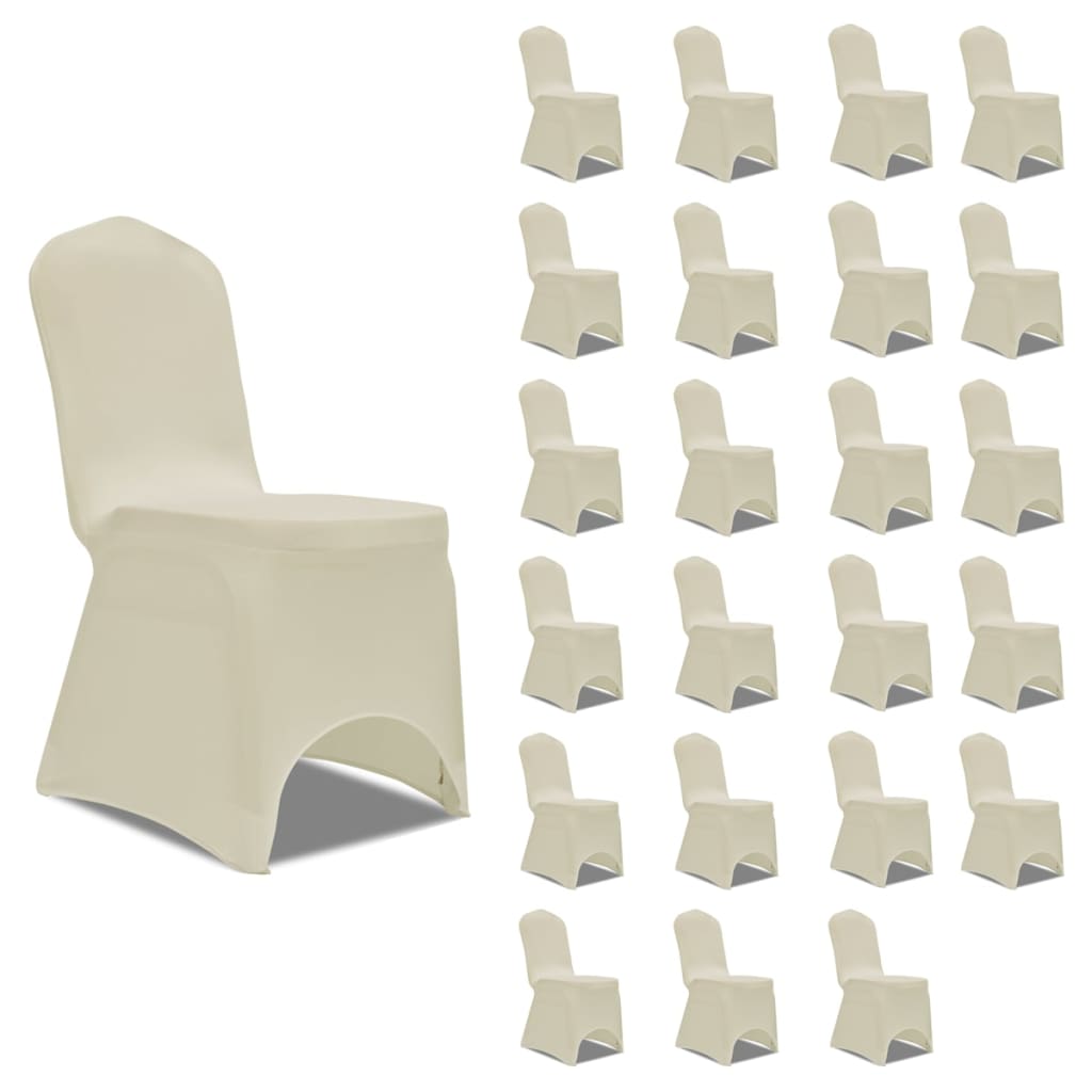 Funda de silla elástica 12 unidades blanca