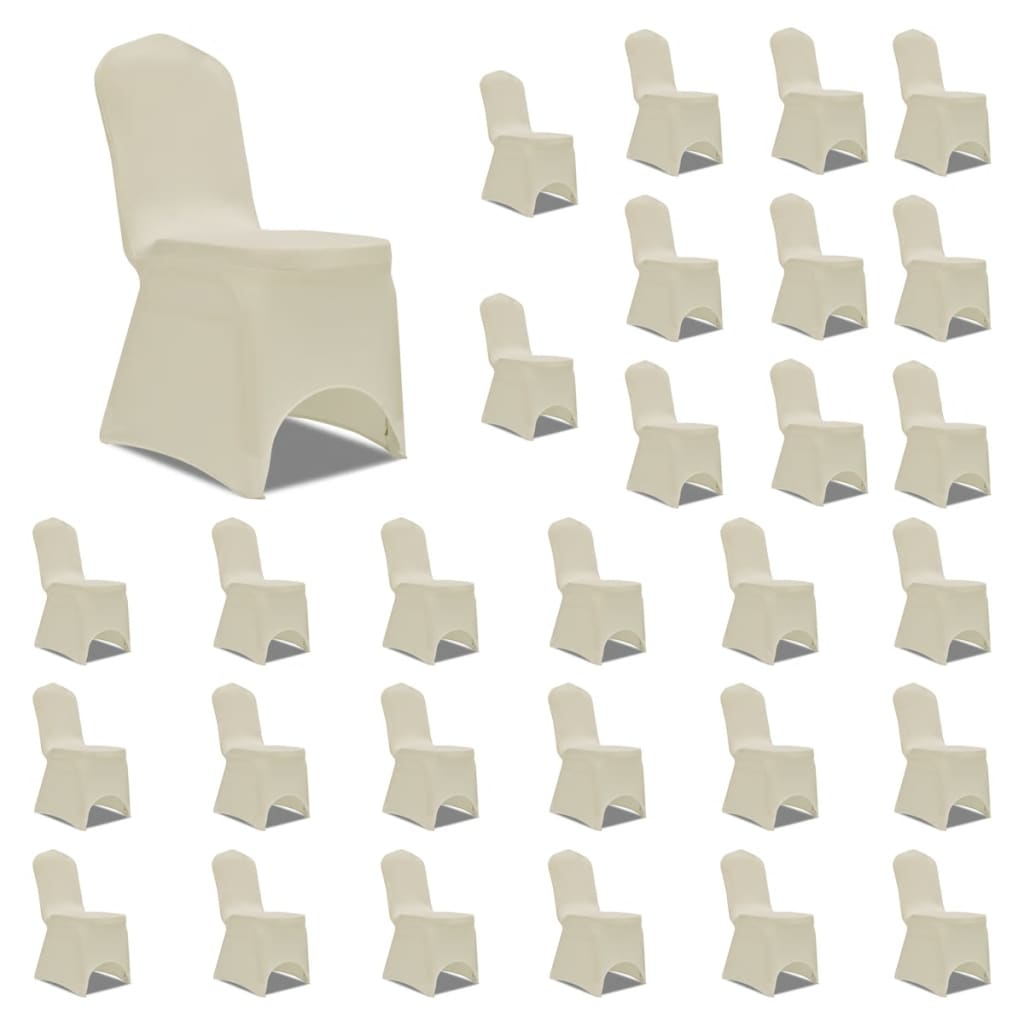 Funda de silla elástica 12 unidades blanca