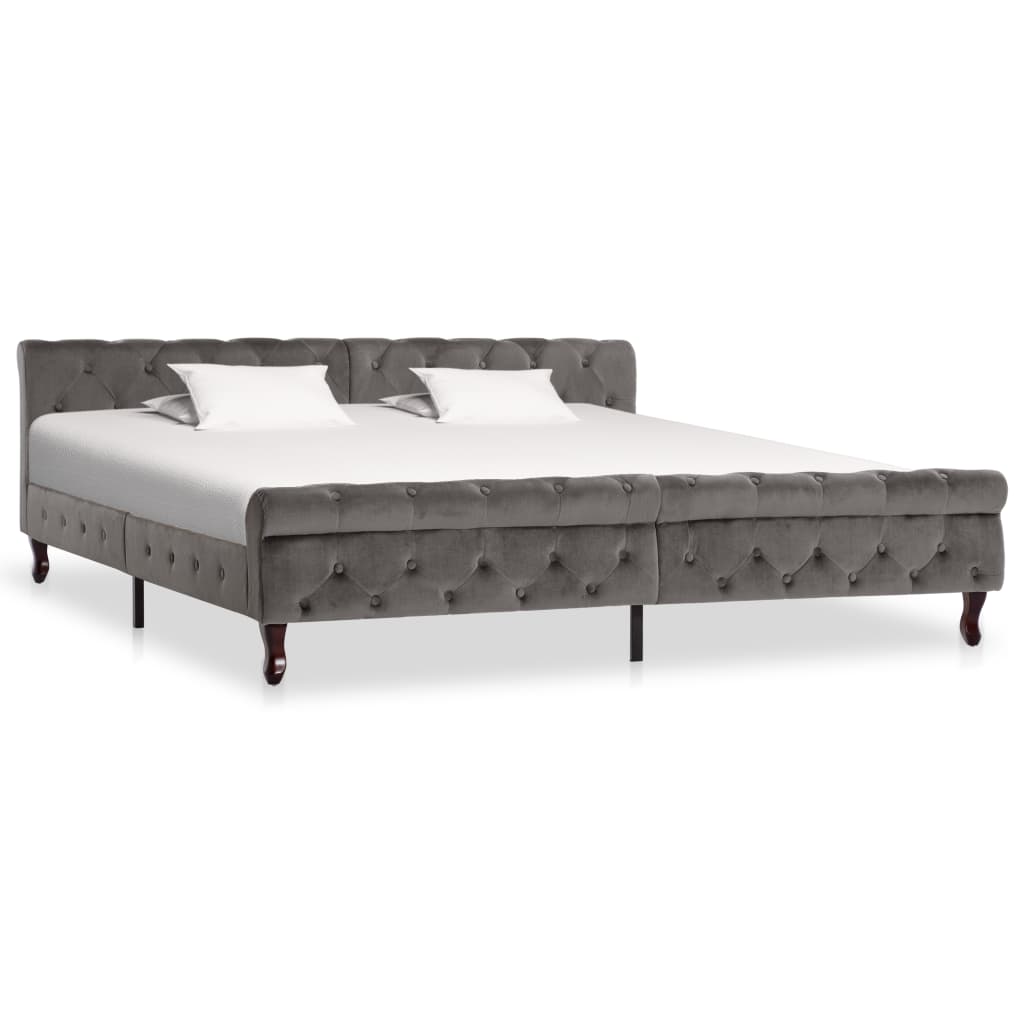 Brown Faux Suede Bed Frame without Mattress 90x200cm