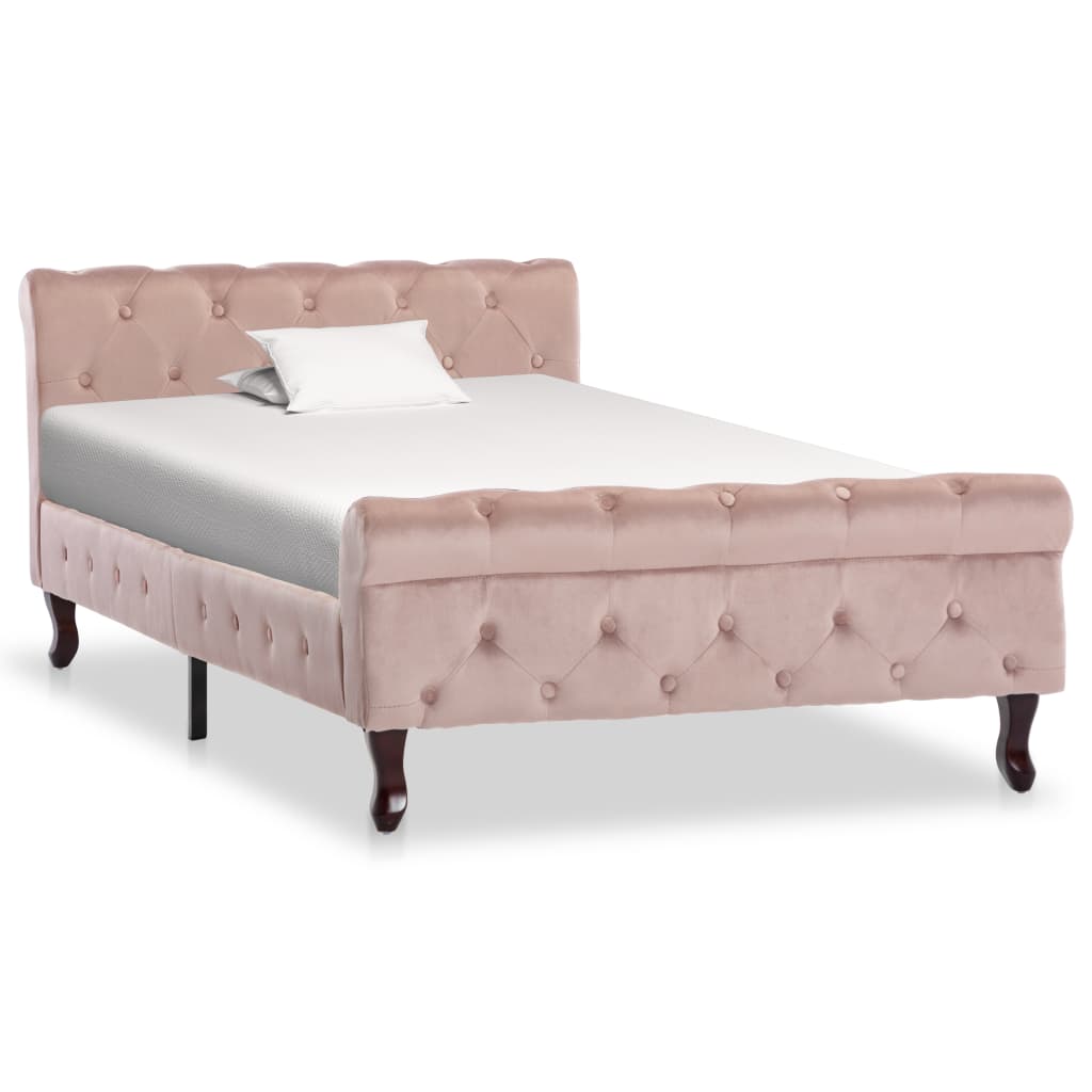 Bed frame without mattress faux leather cappuccino 140x200cm