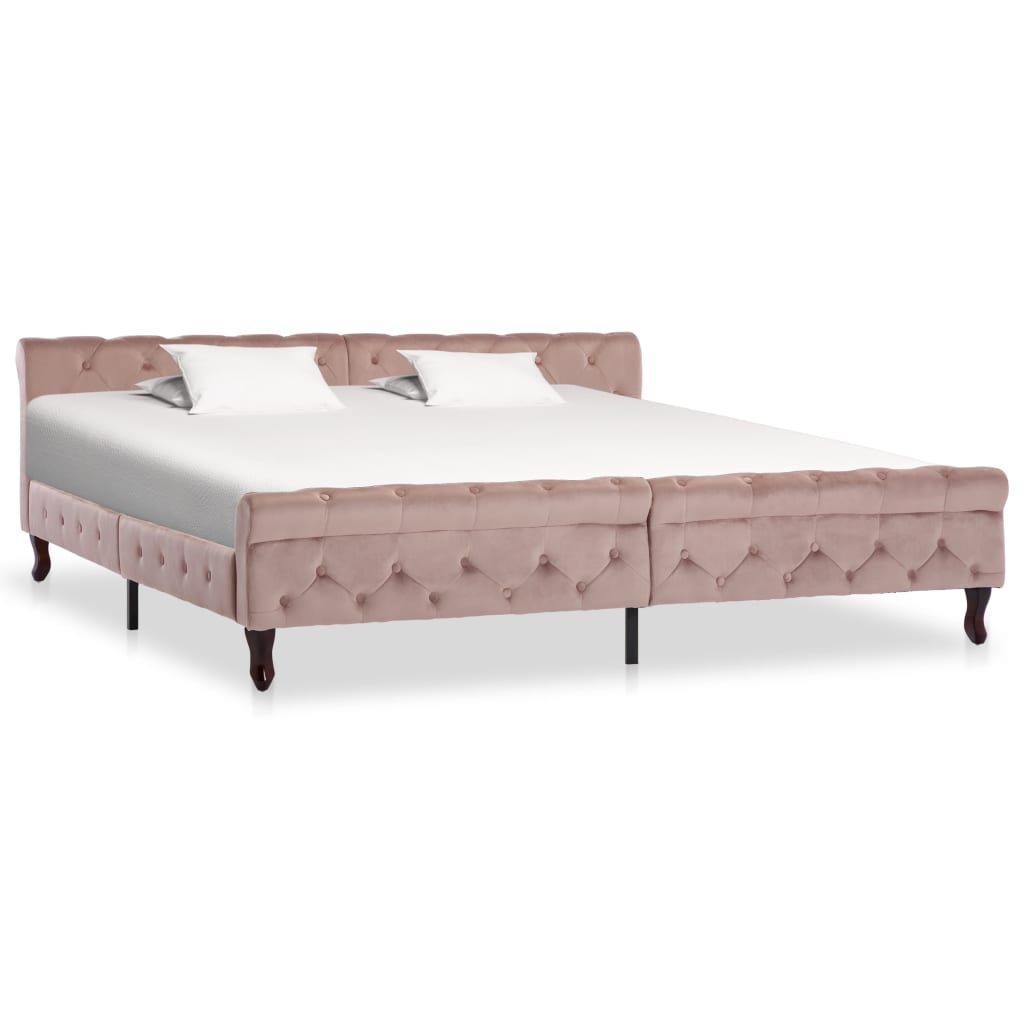 Brown Faux Suede Bed Frame without Mattress 90x200cm