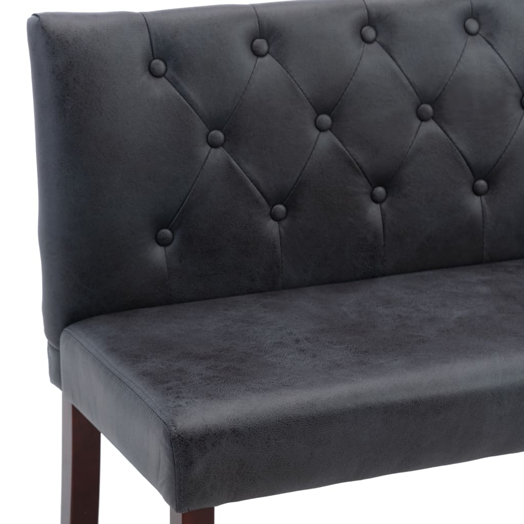 Banco de piel de ante artificial gris 120 cm