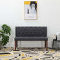 Banco de piel de ante artificial gris 120 cm