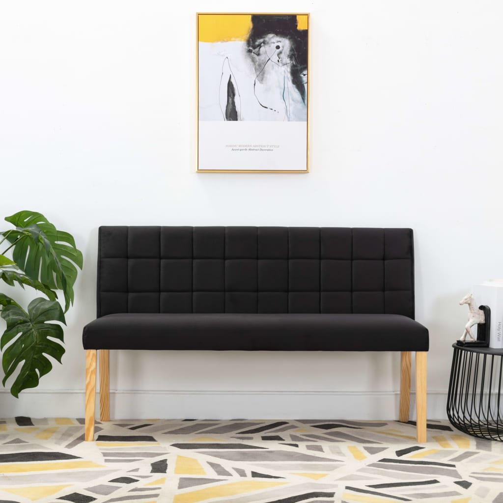 Banco de terciopelo gris 140 cm