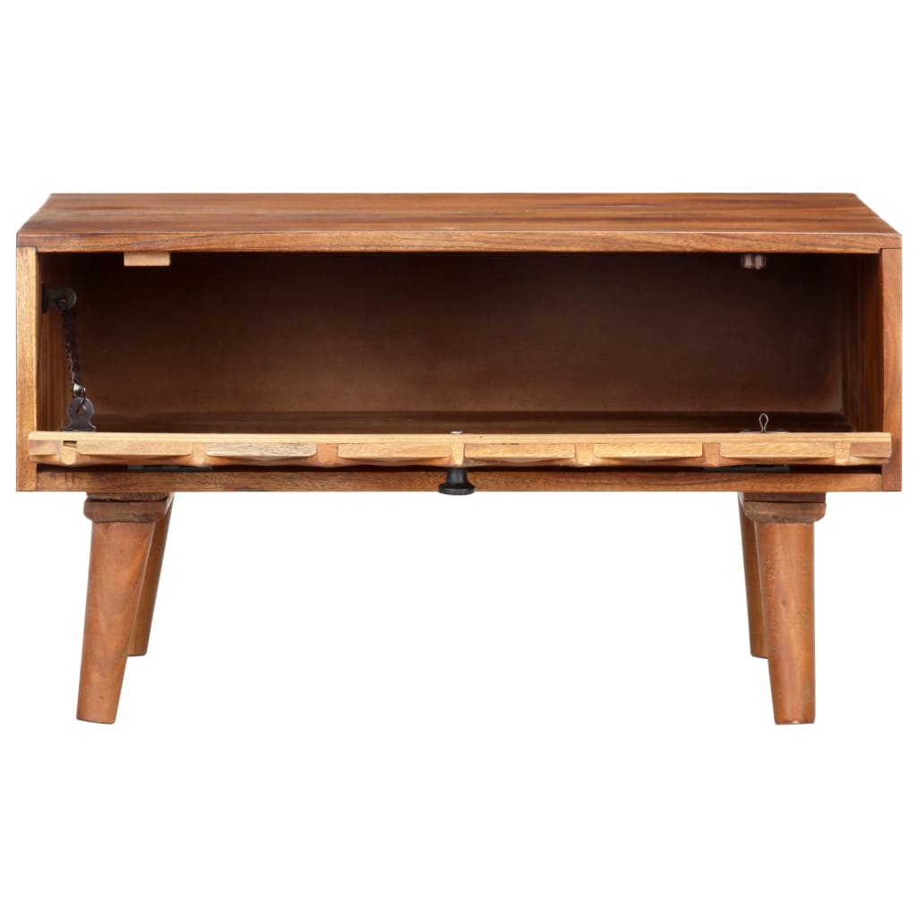 Mesa de centro de madera maciza de acacia 68x68x38 cm