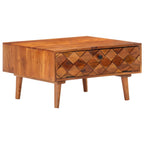 Mesa de centro de madera maciza de acacia 68x68x38 cm