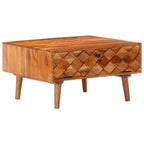 Mesa de centro de madera maciza de acacia 68x68x38 cm