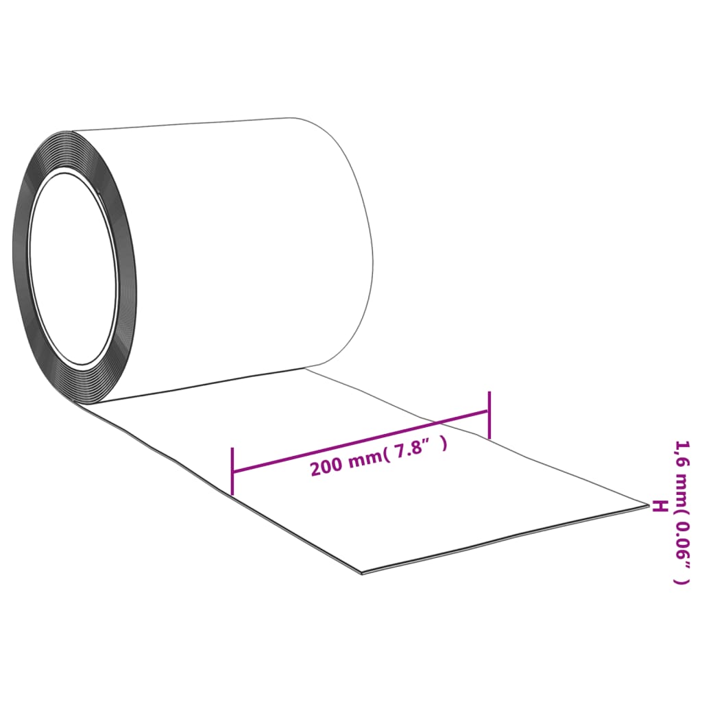 Rollo de cortina de tiras PVC 1,6mm x 200mm 25 m