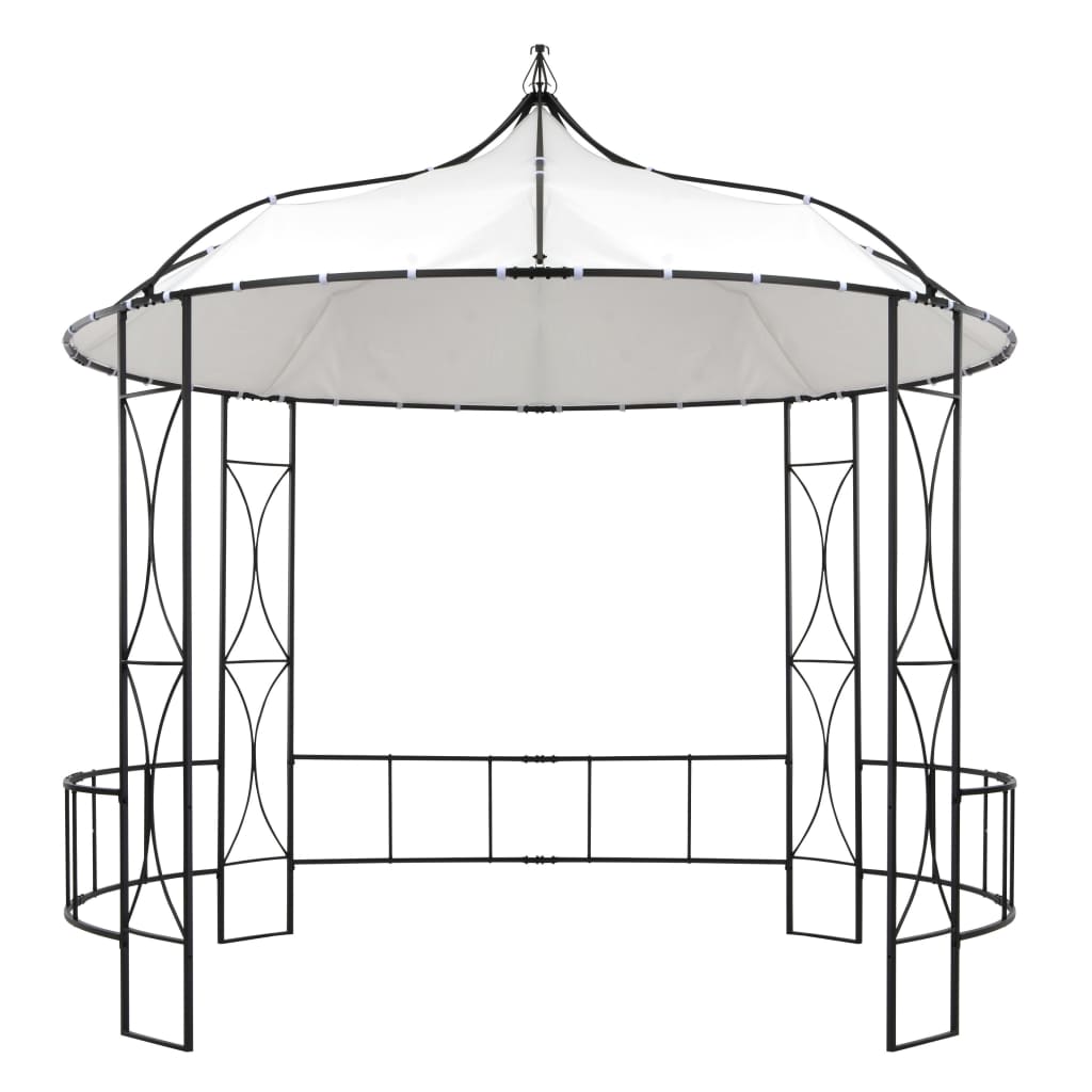 Cenador redondo blanco 300x290 cm