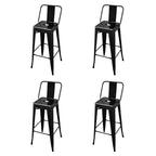 Taburetes de cocina 4 unidades acero negro