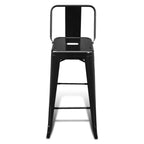 Taburetes de cocina 4 unidades acero negro