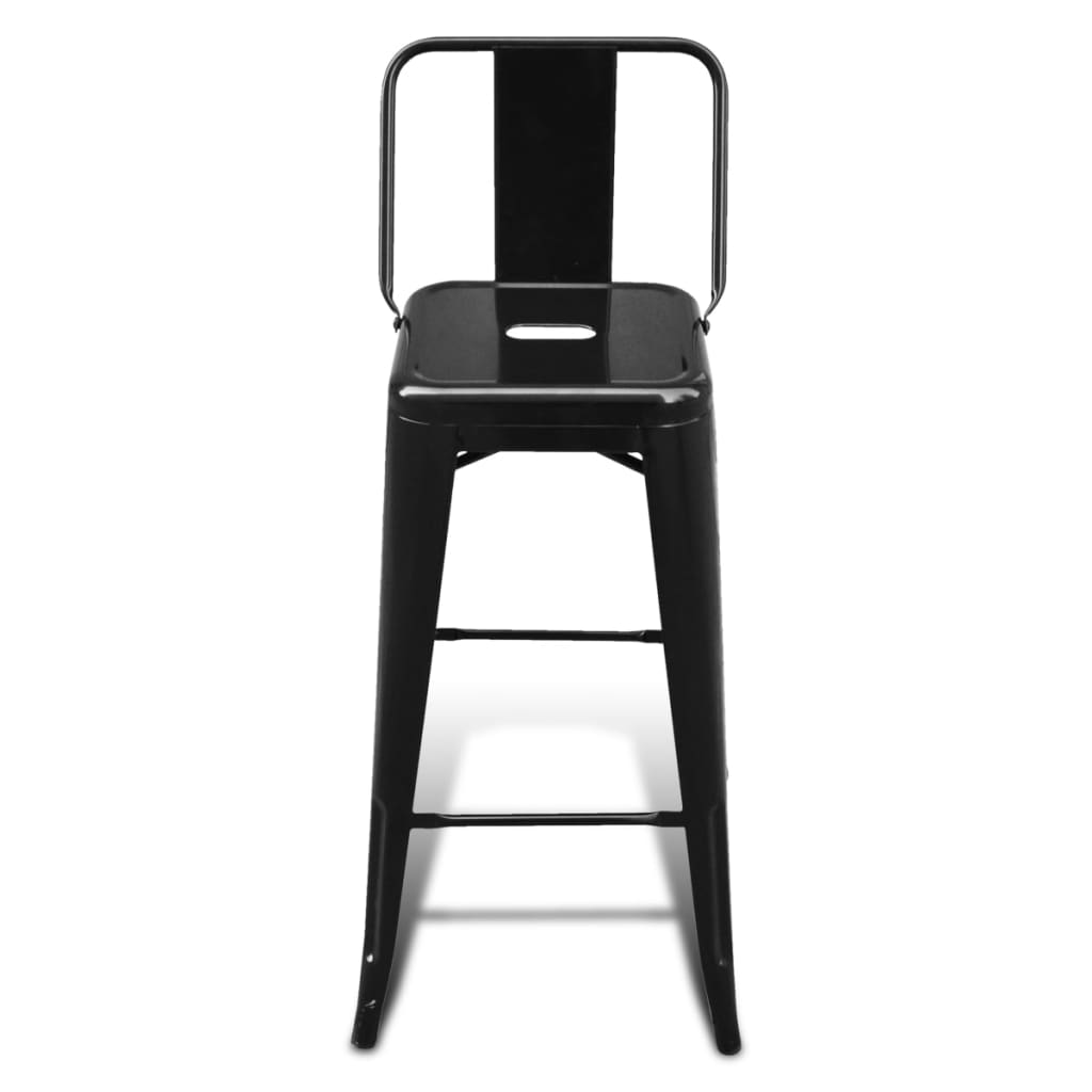 Taburetes de cocina 6 unidades acero negro