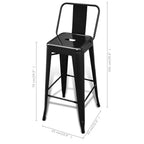 Taburetes de cocina 6 unidades acero negro