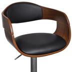 Taburetes de cocina 2 uds cuero sintético madera curvada negro
